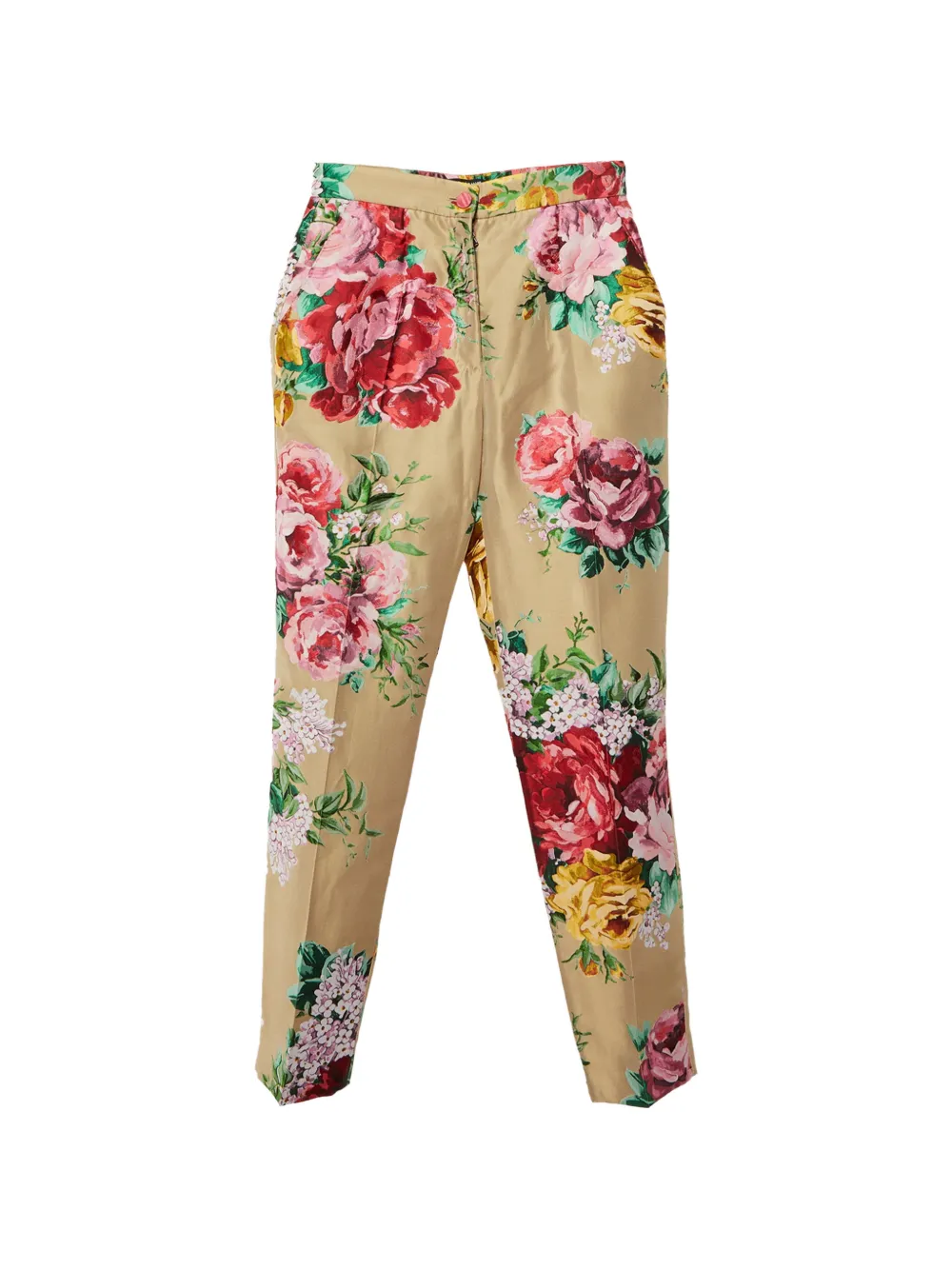 Dolce & Gabbana Pre-Owned floral-jacquard tailored trousers - Toni neutri