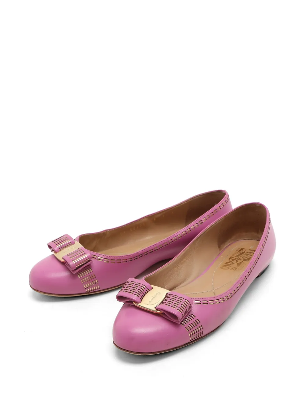 Ferragamo Pre-Owned Vara Bow ballet flats - Rosa
