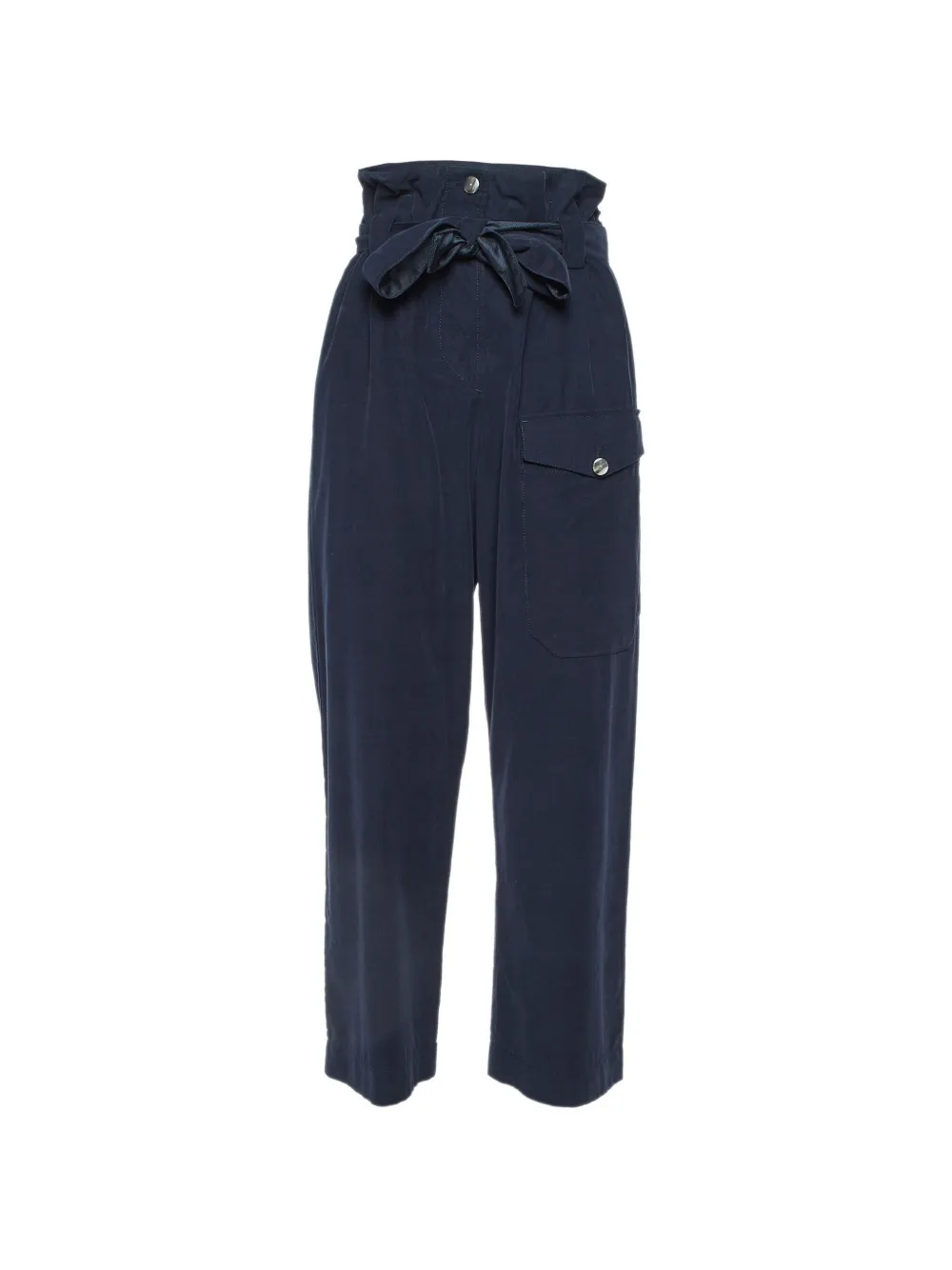 Giorgio Armani Pre-Owned midnight blue corduroy belted trousers