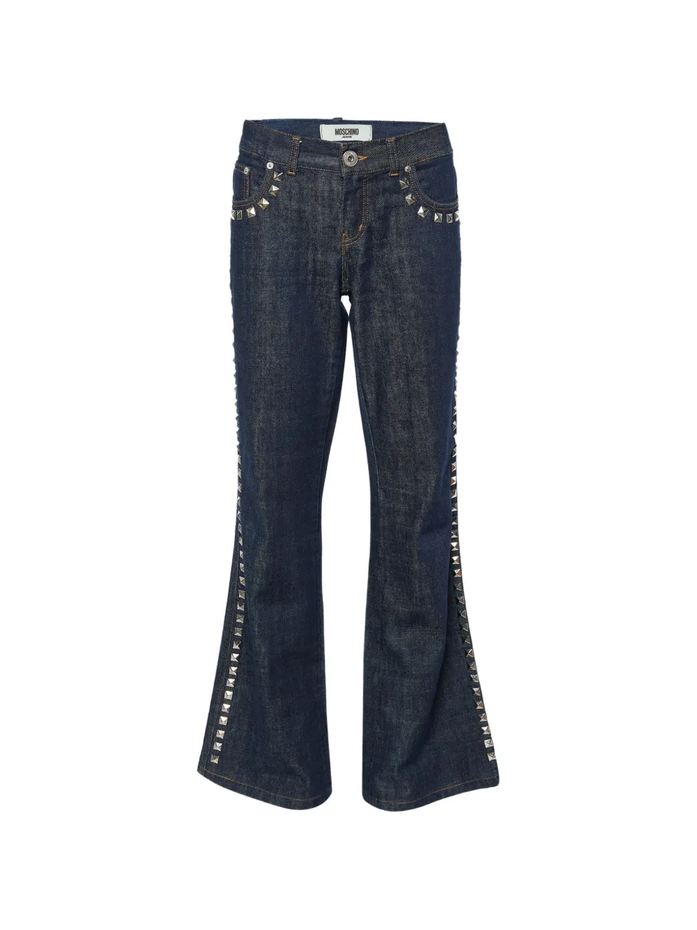 Moschino Pre-Owned studded wide-leg jeans - Blu