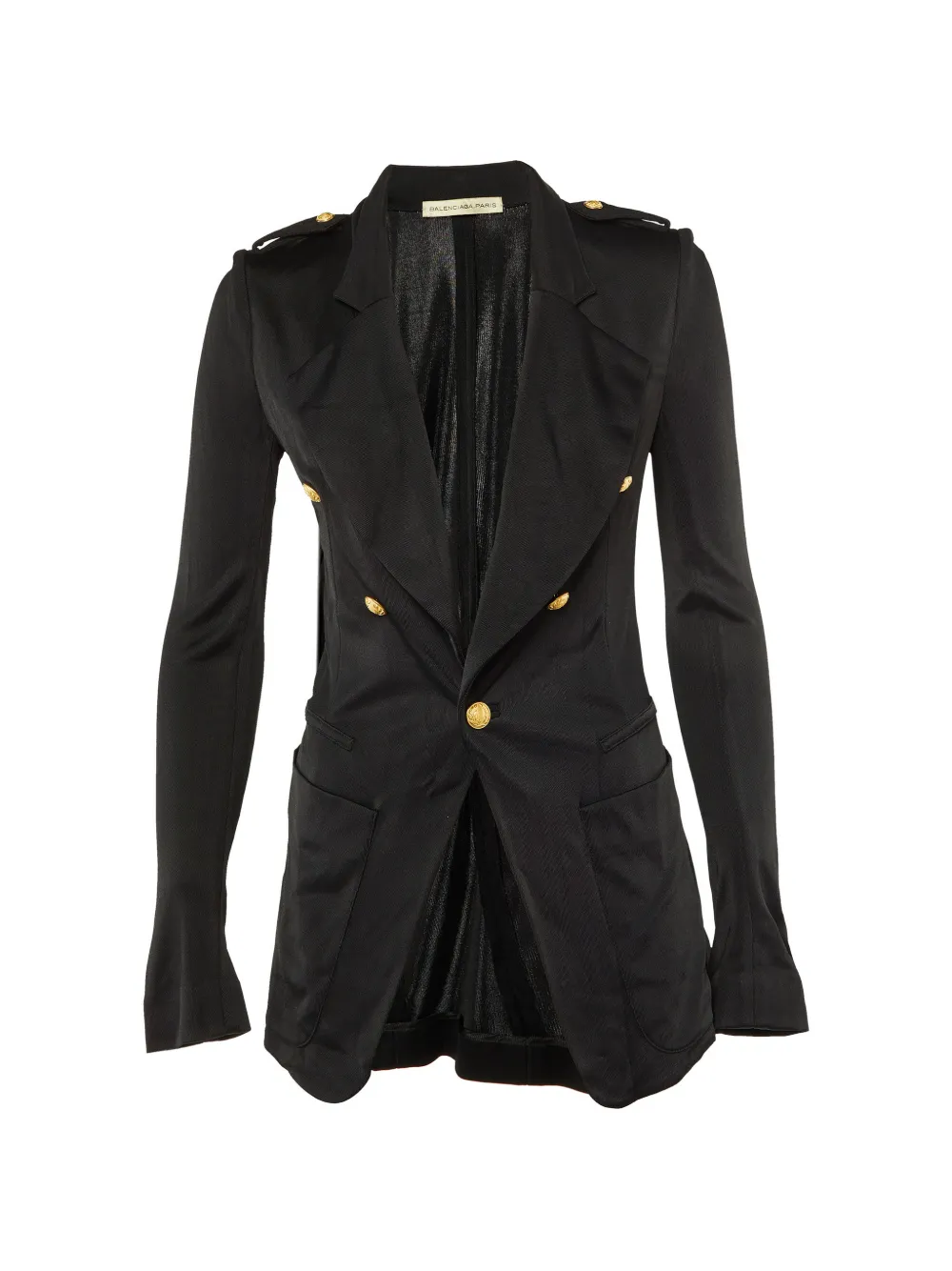 Balenciaga Pre-Owned Black Jersey Double Breasted Jacket - Schwarz