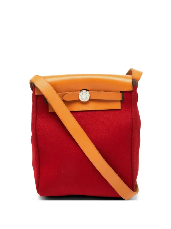 Hermès Pre-owned TPM Herbag Shoulder Bag in Red