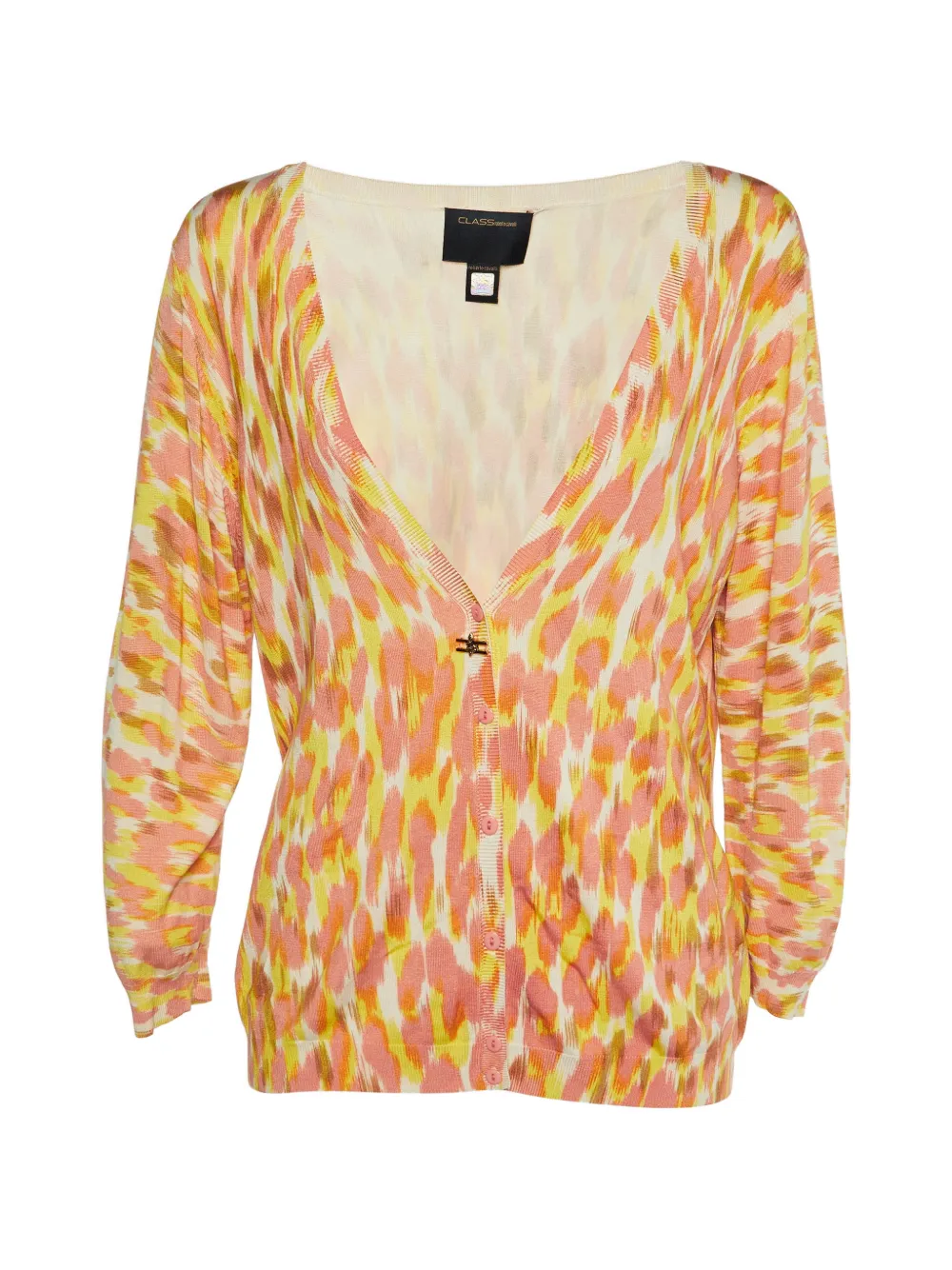 Cavalli Class printed V-neck cardigan - Rosa