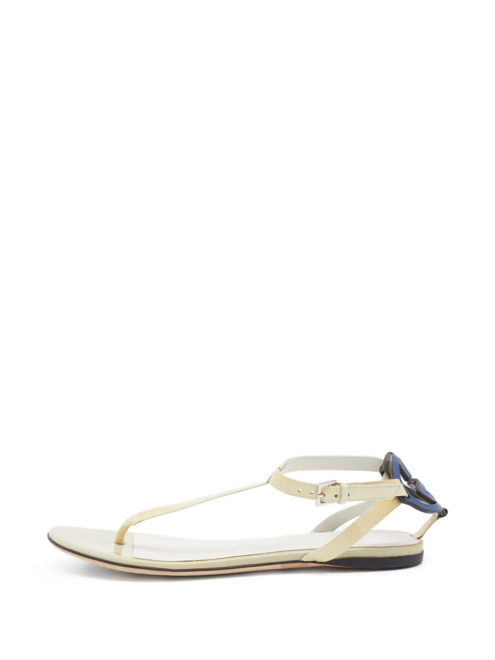 Gucci Pre-Owned patent flat sandals - Nude