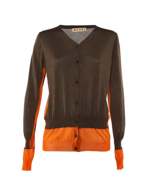 Marni Pre-Owned contrast-panel V-neck cardigan