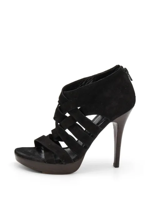 Stuart Weitzman Stuart Weitzman Black Suede Cross Strap Sandals Size 38.5