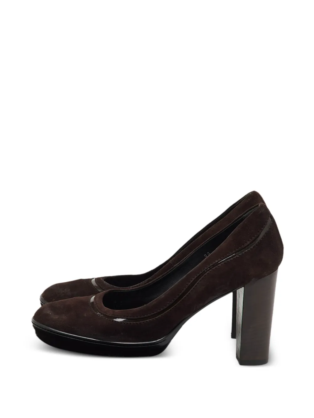 Tod's Vintage round-toe platform pumps - Braun