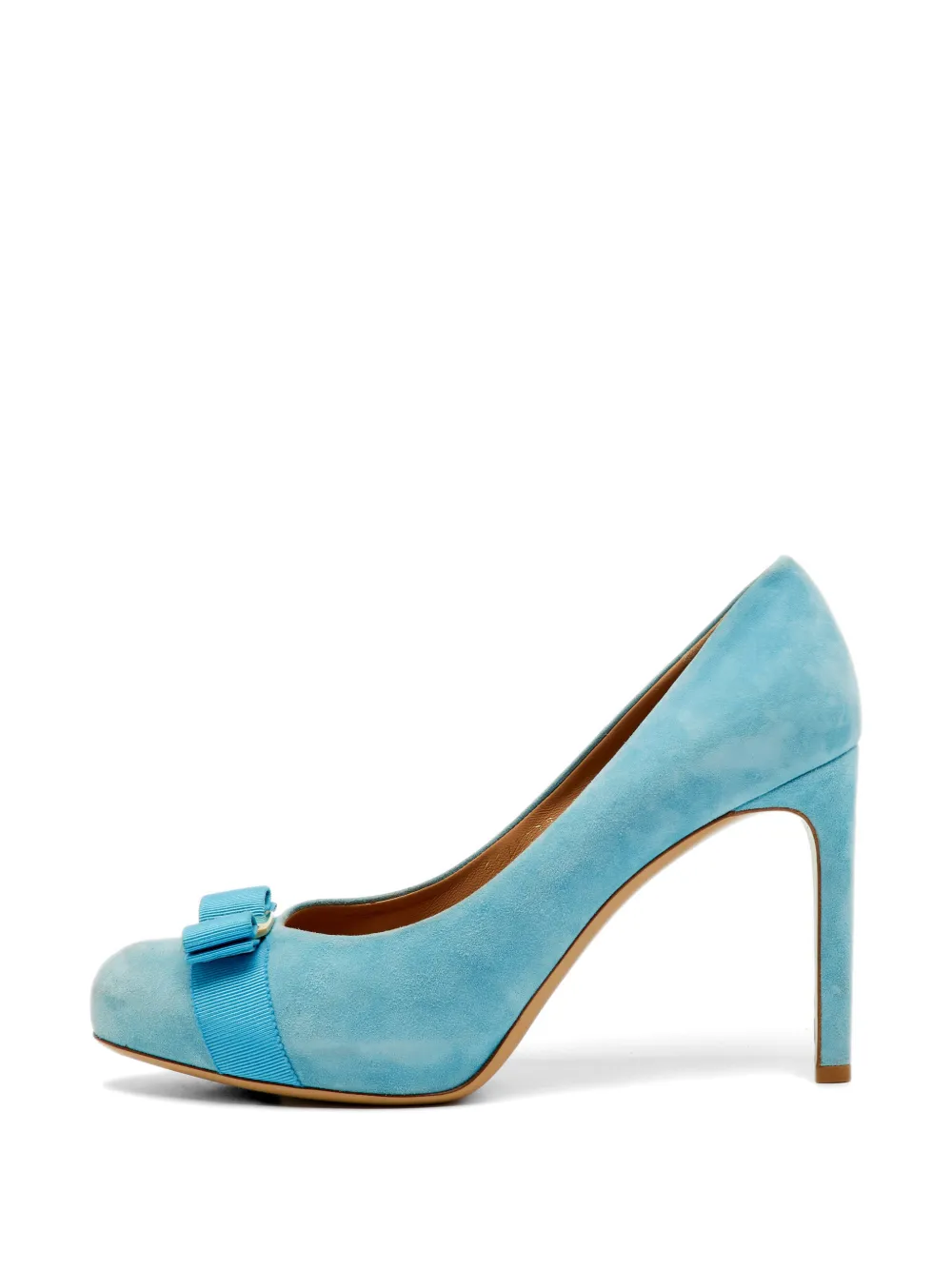 Ferragamo Pre-Owned suede platform pumps - Blau