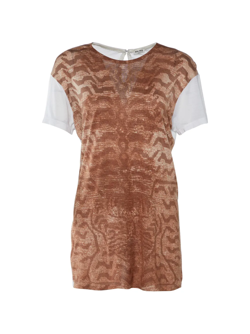 Miu Miu Pre-Owned animal-print T-shirt - Bianco