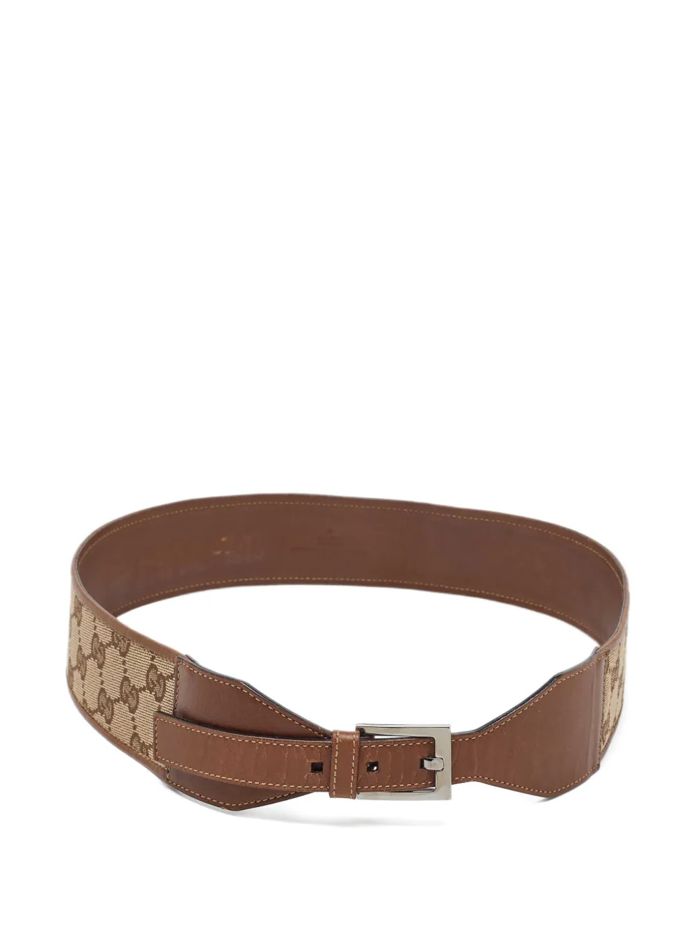 Gucci Pre-Owned monogram-print belt - Marrone