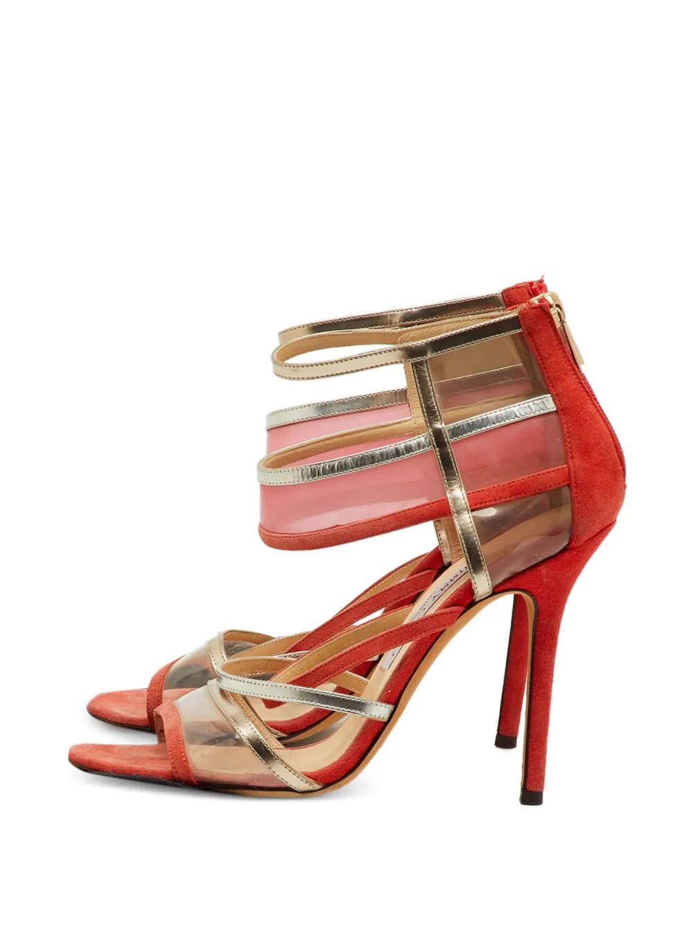 Jimmy Choo Pre-Owned strappy suede sandals - Orange