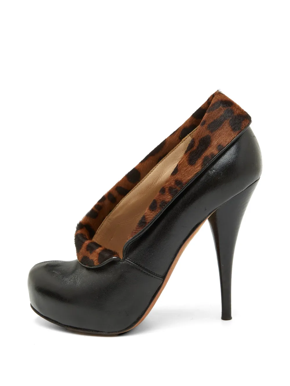 Fendi Pre-Owned leopard-print platform pumps - Schwarz