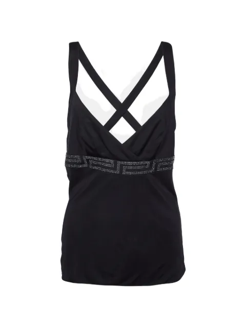 Versace Pre-Owned 2008 Greca crystal-embellished tank top