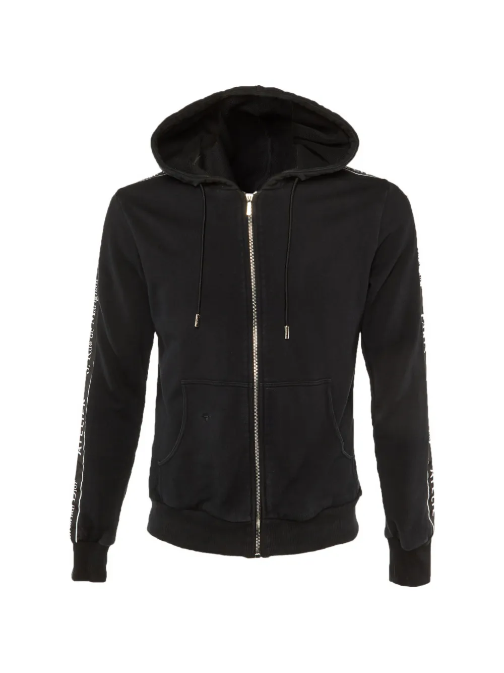Pre-owned Dior Bee-embroidered Logo-trim Zip-up Hoodie In Black