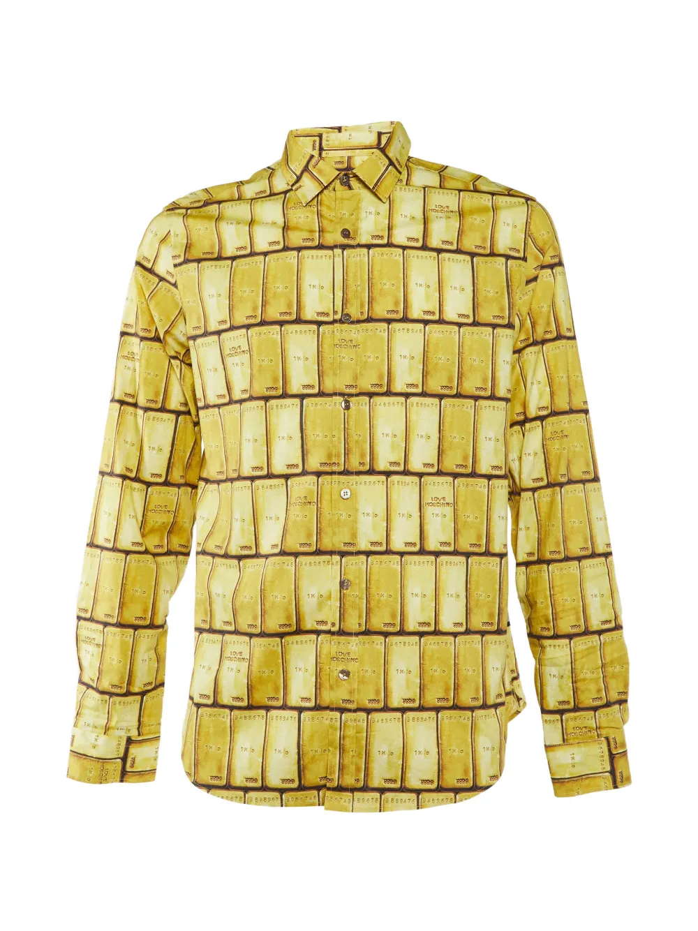 Love Moschino Gold Bar print shirt - Giallo