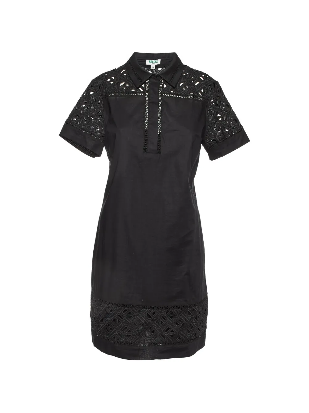 Kenzo Pre-Owned lace-detail mini dress - Nero