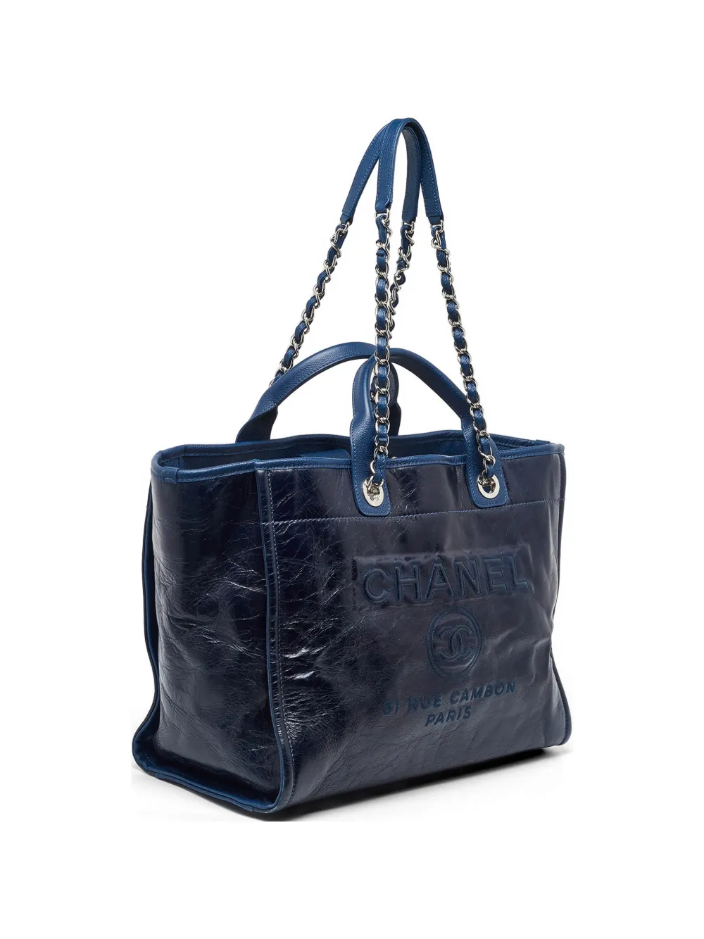 CHANEL Pre-Owned 2016-2017 Deauville leather tote bag - Blue