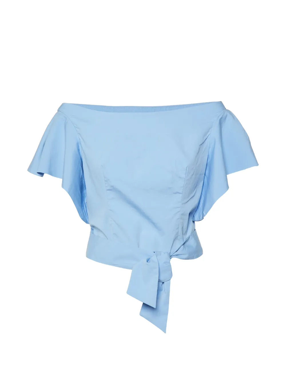 Milly off-shoulder tie-waist top - Blu