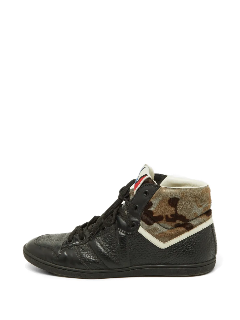 Louis Vuitton Pre-Owned calf-hair panelled sneakers - Nero