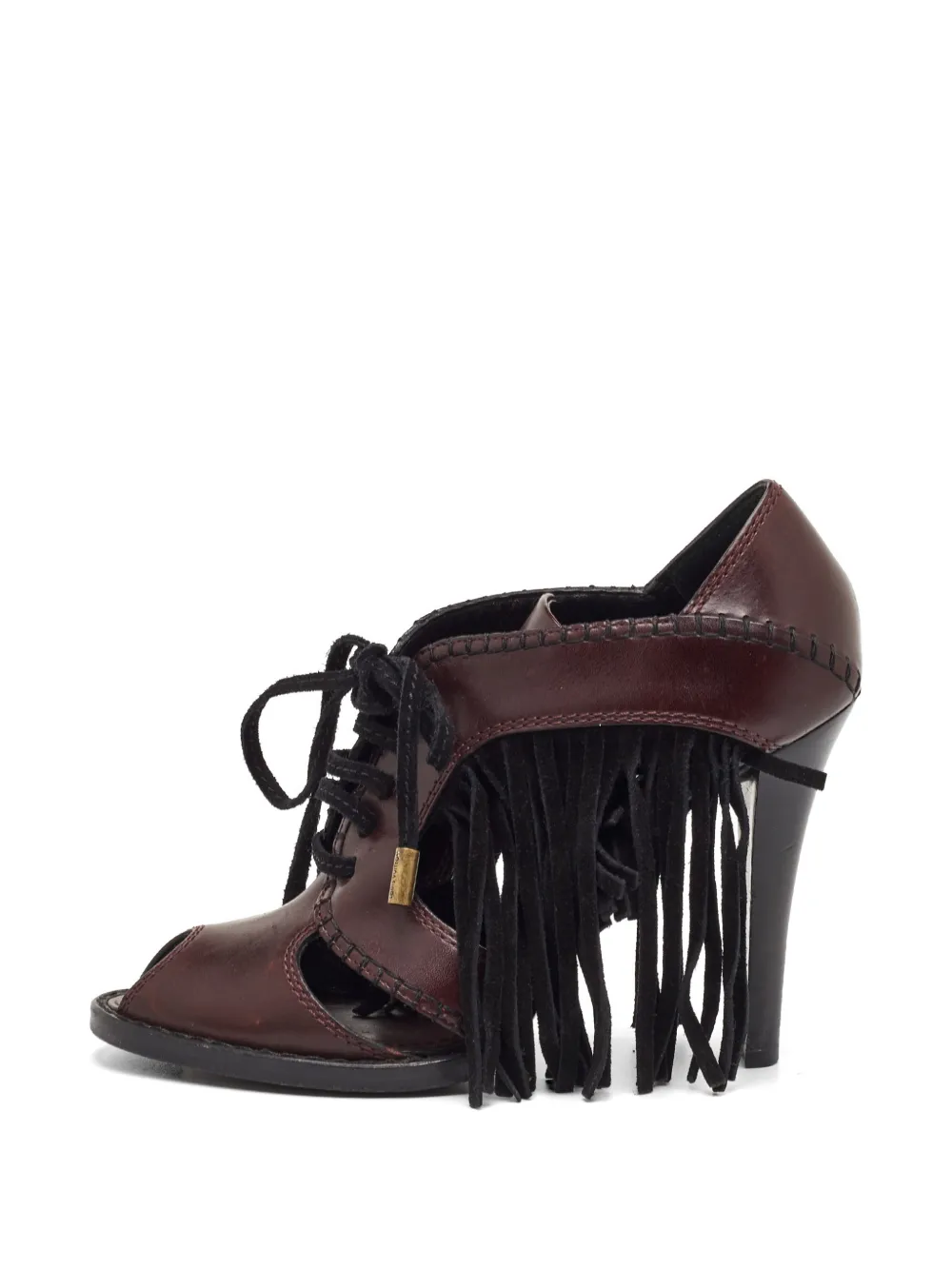 Louis Vuitton Pre-Owned fringe lace-up sandals - Marrone