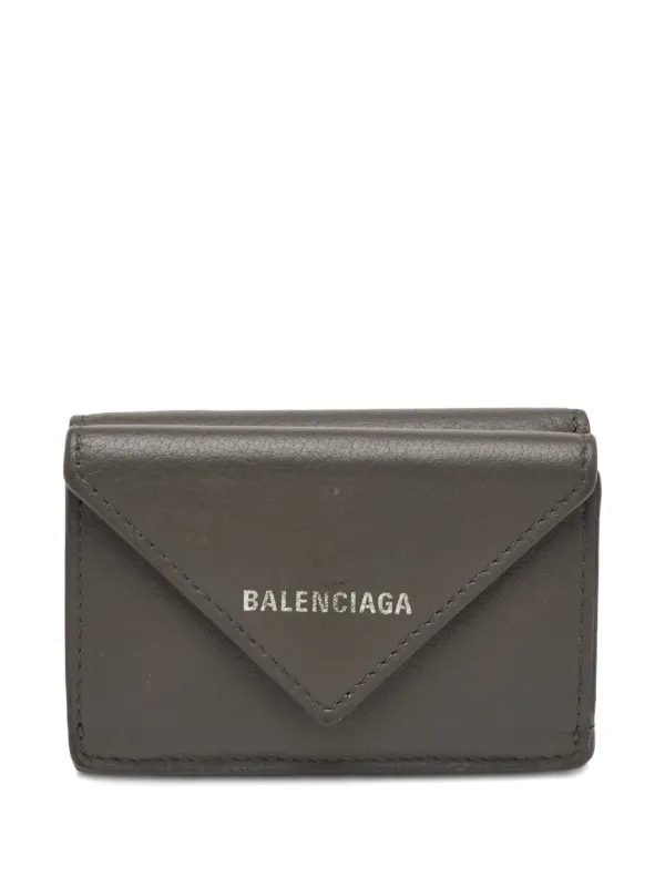 Balenciaga Pre-owned Papier Leather Wallet in Grey