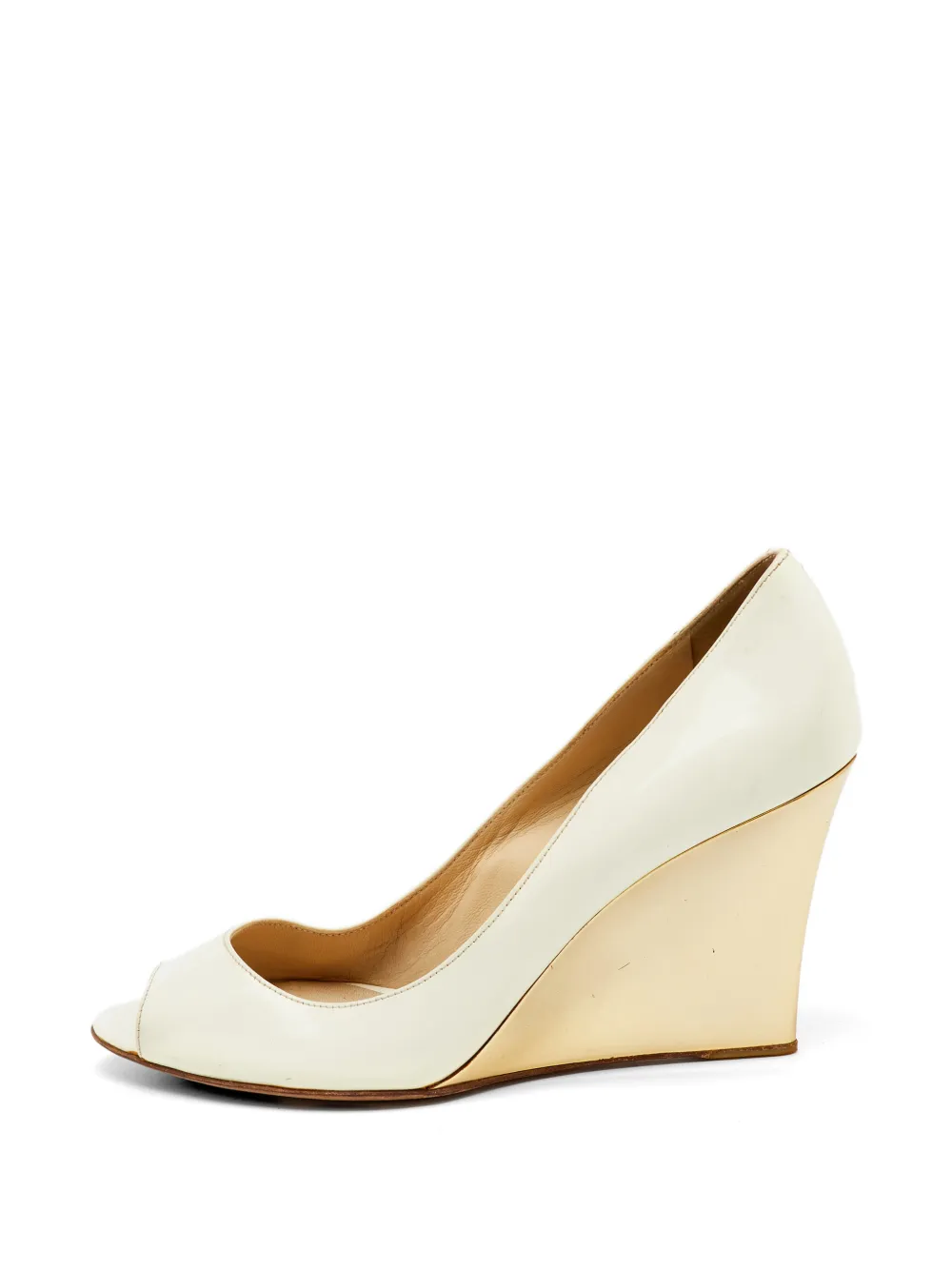 Jimmy Choo Pre-Owned peep-toe wedge pumps - Weiß