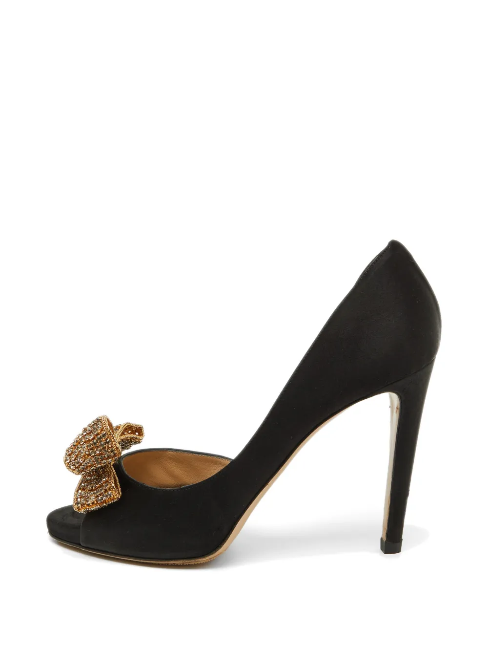 Valentino Garavani Pre-Owned crystal-embellished bow pumps - Schwarz