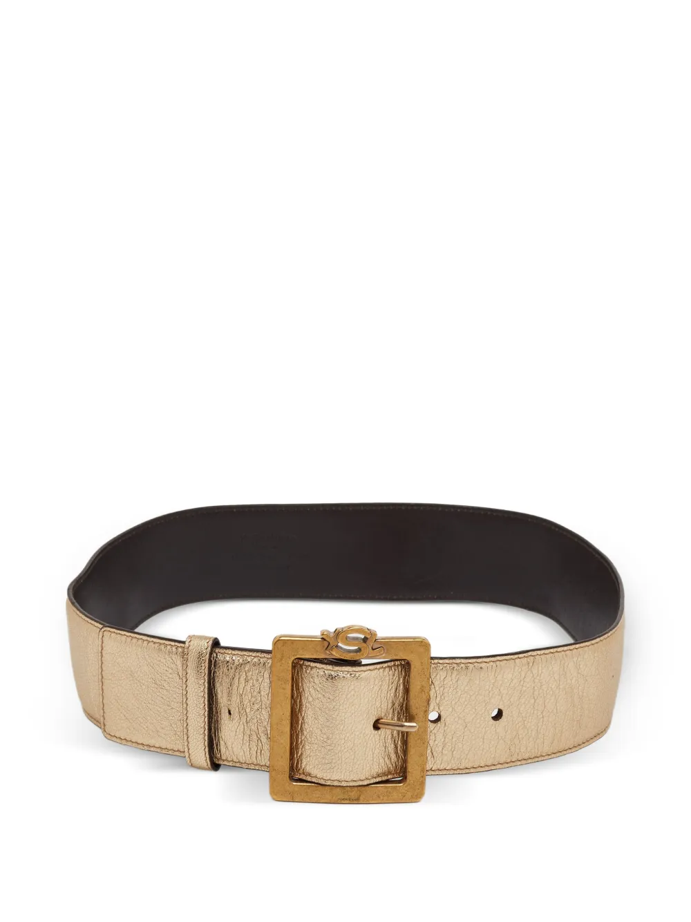 Saint Laurent Pre-Owned metallic-leather belt - Oro