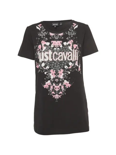 Just Cavalli Vintage logo-print floral T-shirt
