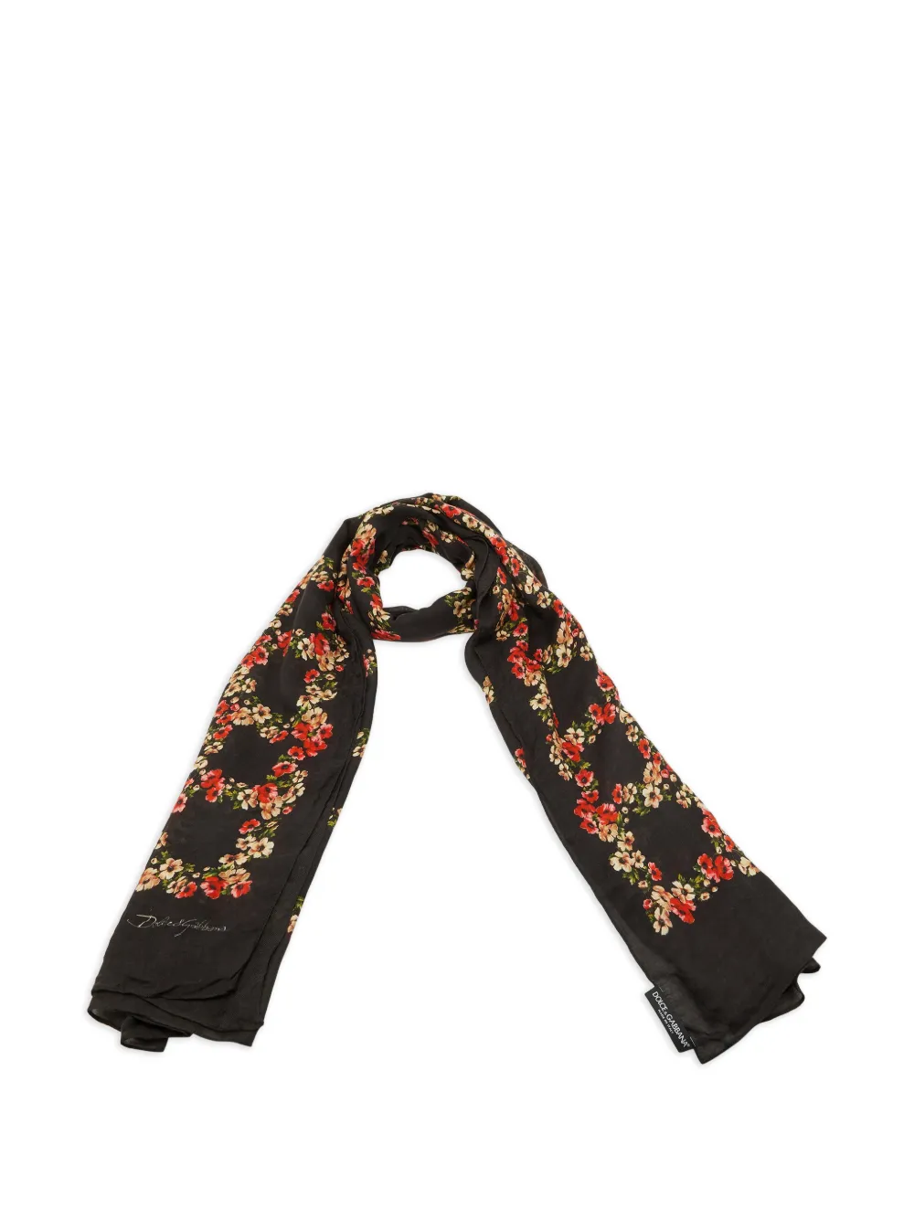 Dolce & Gabbana Pre-Owned poppy-print scarf - Nero