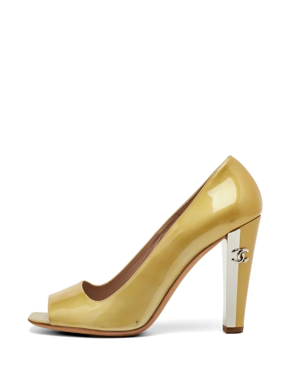 CHANEL Pre-Owned peep-toe heeled pumps - Giallo