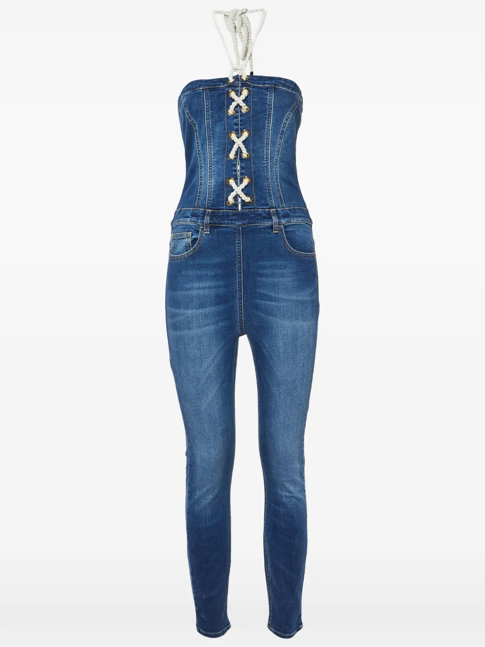 Elisabetta Franchi off-shoulder jumpsuit - Blu