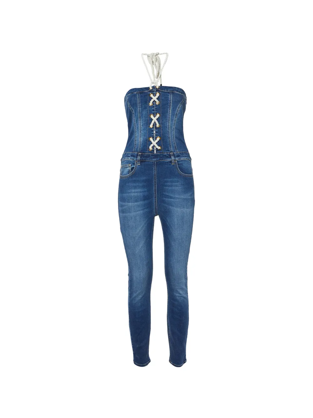 Elisabetta Franchi off-shoulder jumpsuit - Blu