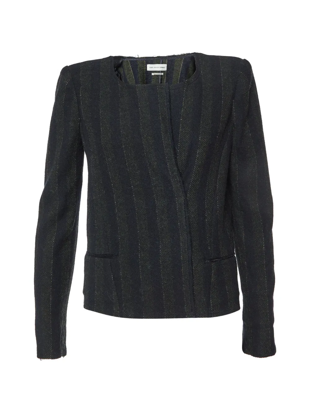 Isabel Marant Vintage striped collarless jacket - Nero