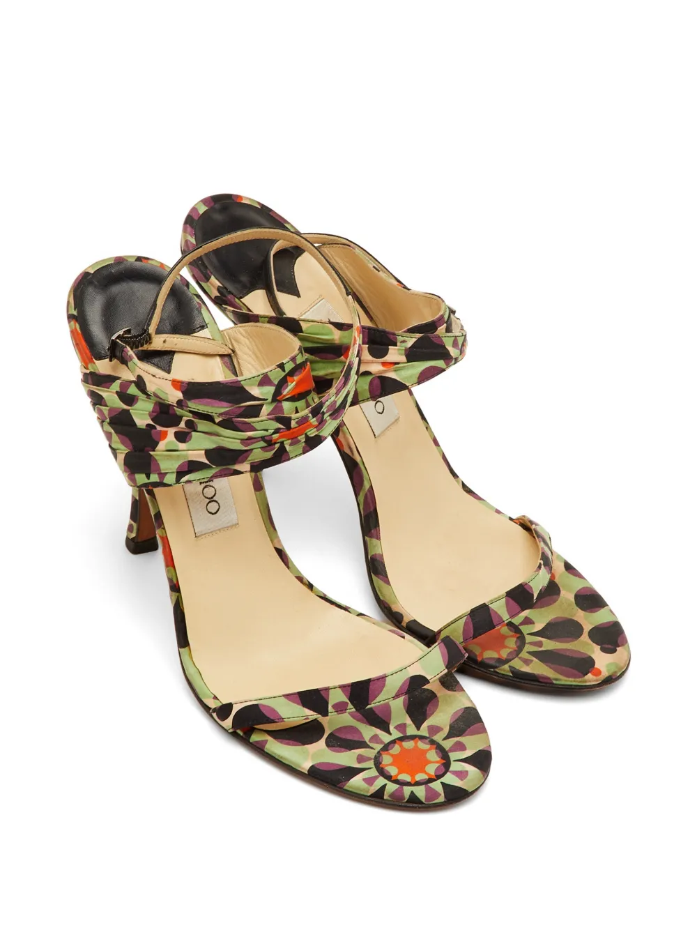 Jimmy Choo Pre-Owned printed ankle-strap sandals - Grün