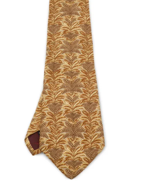 Ferragamo Pre-Owned corbata con hojas estampadas