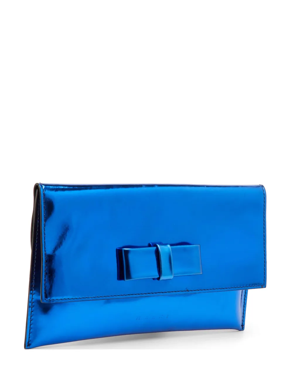 Marni Pre-Owned bow flap clutch bag - Blu