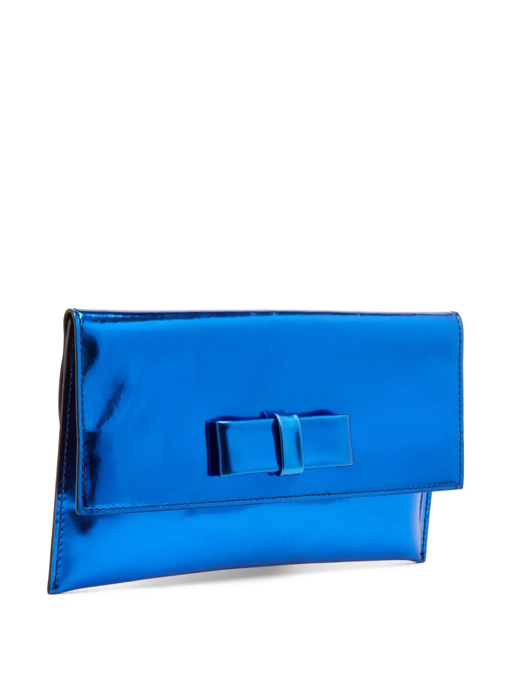 Marni Pre-Owned bow flap clutch bag - Blu