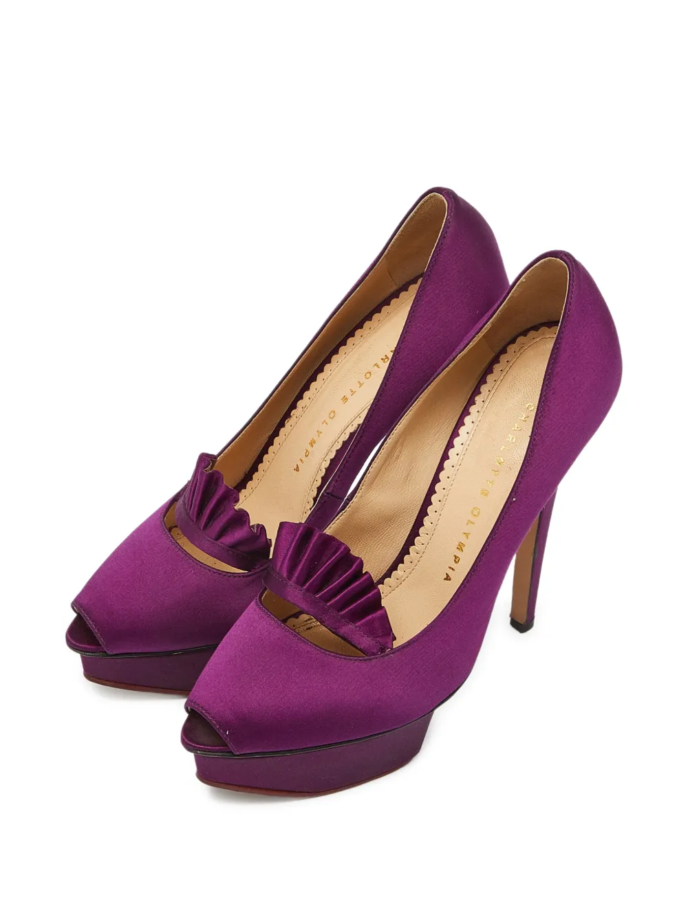 Charlotte Olympia Paloma ruffled platform pumps - Viola