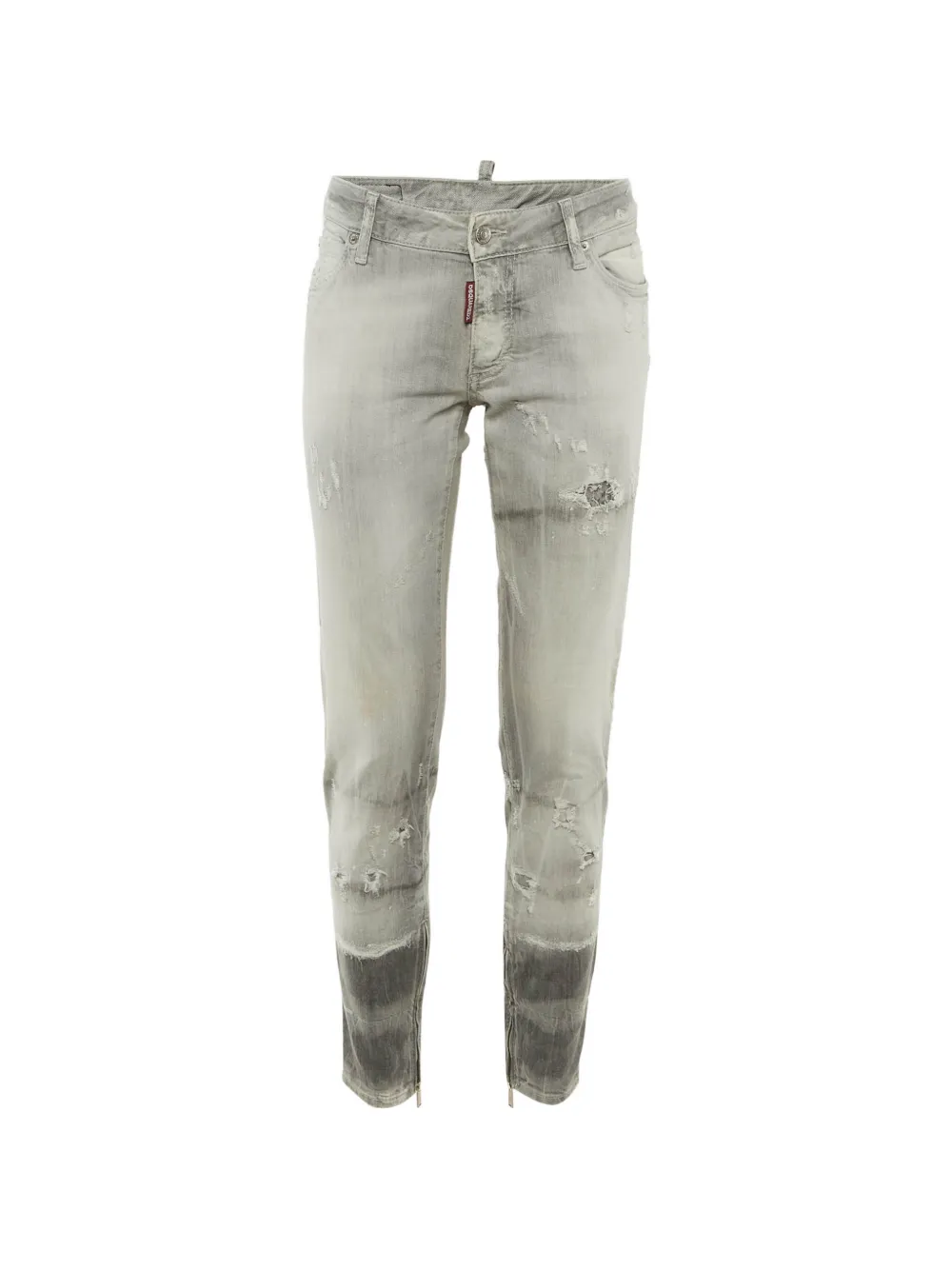 Pre-owned Dsquared2 Distressed Skinny Jeans In Gray