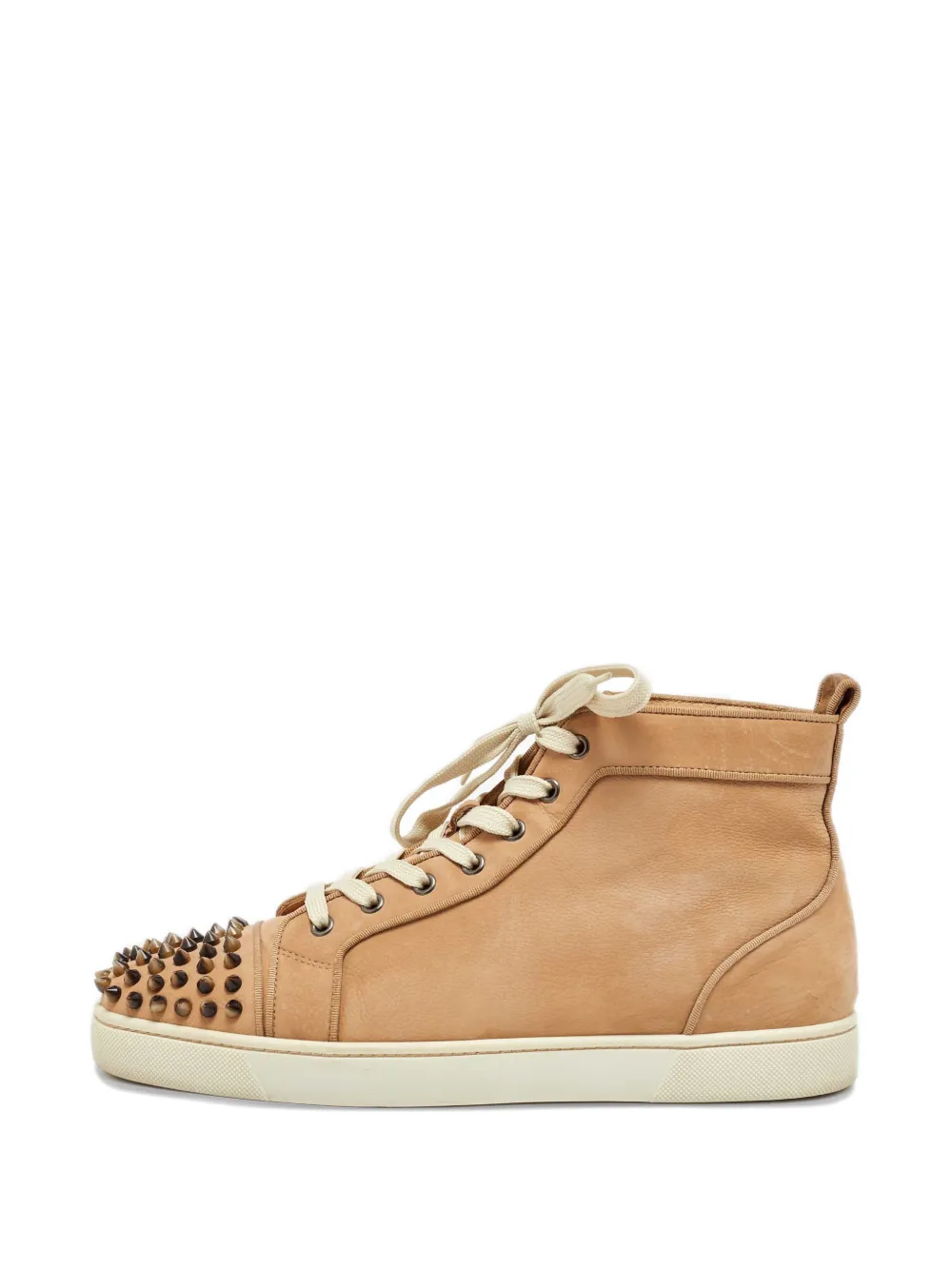 Christian Louboutin Pre-Owned spiked high-top sneakers - Nude