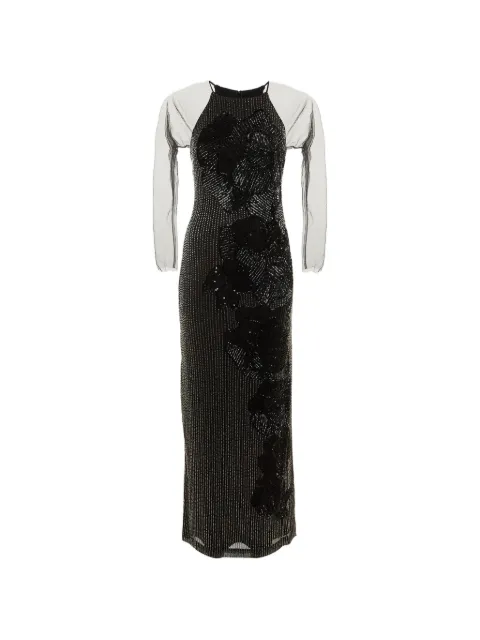 Badgley Mischka embellished mesh gown