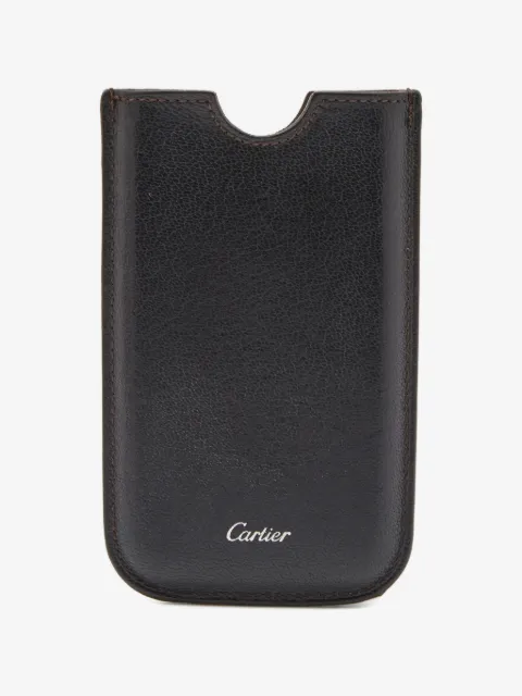 Cartier logo-print leather phone case