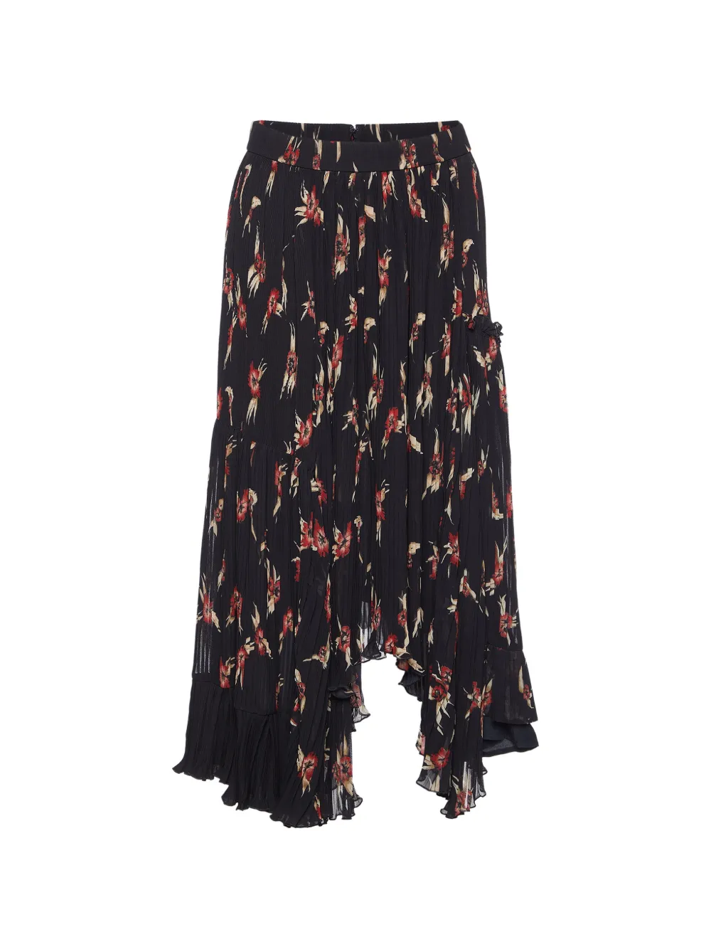 ISABEL MARANT floral-print pleated skirt - Nero