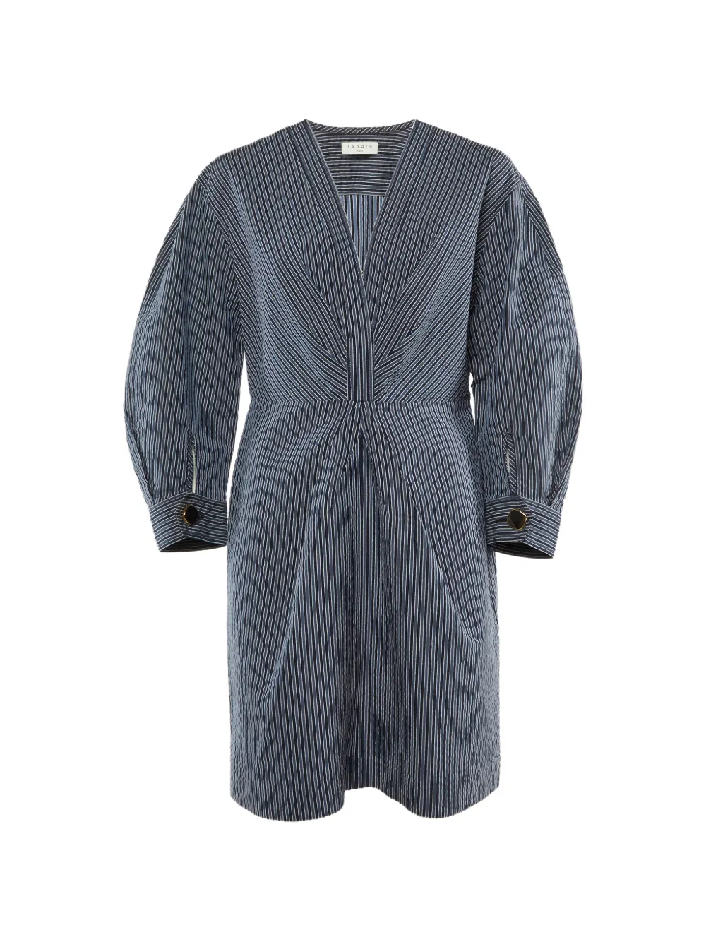 SANDRO striped plunge-neck dress - Blu