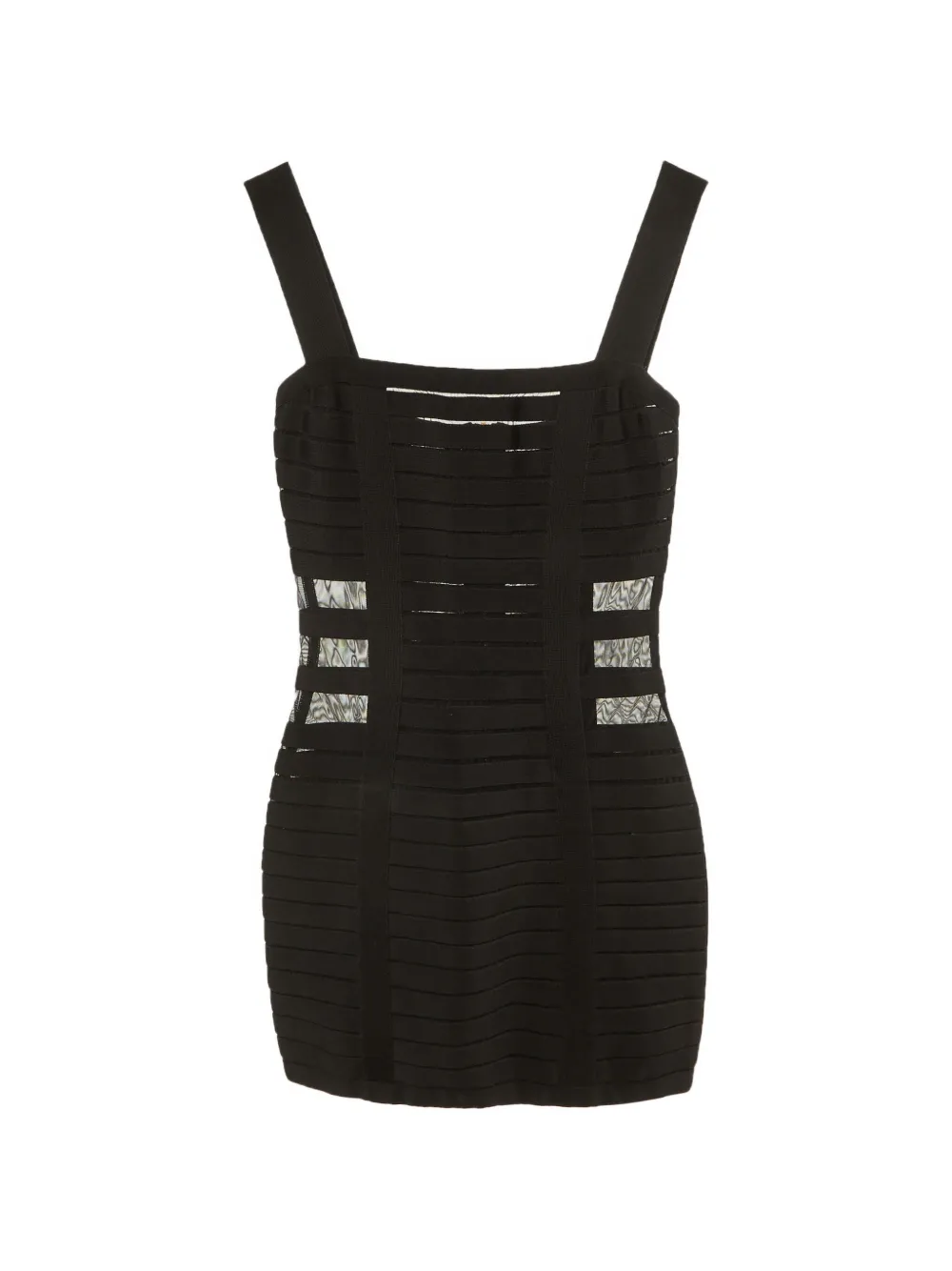 Balmain Pre-Owned mesh-insert bandage mini dress - Nero
