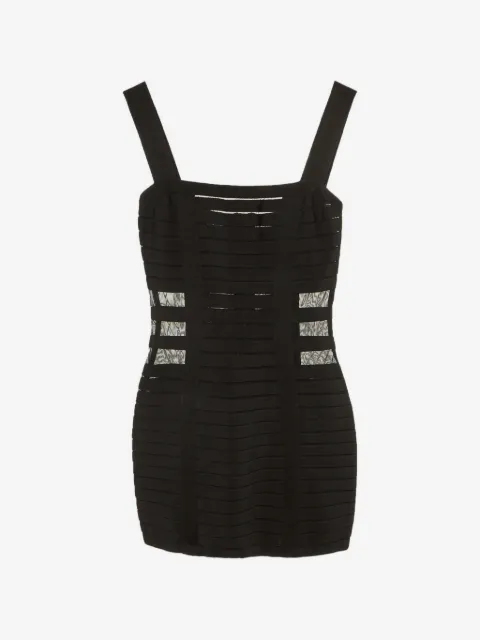 Balmain Pre-Owned mesh-insert bandage mini dress