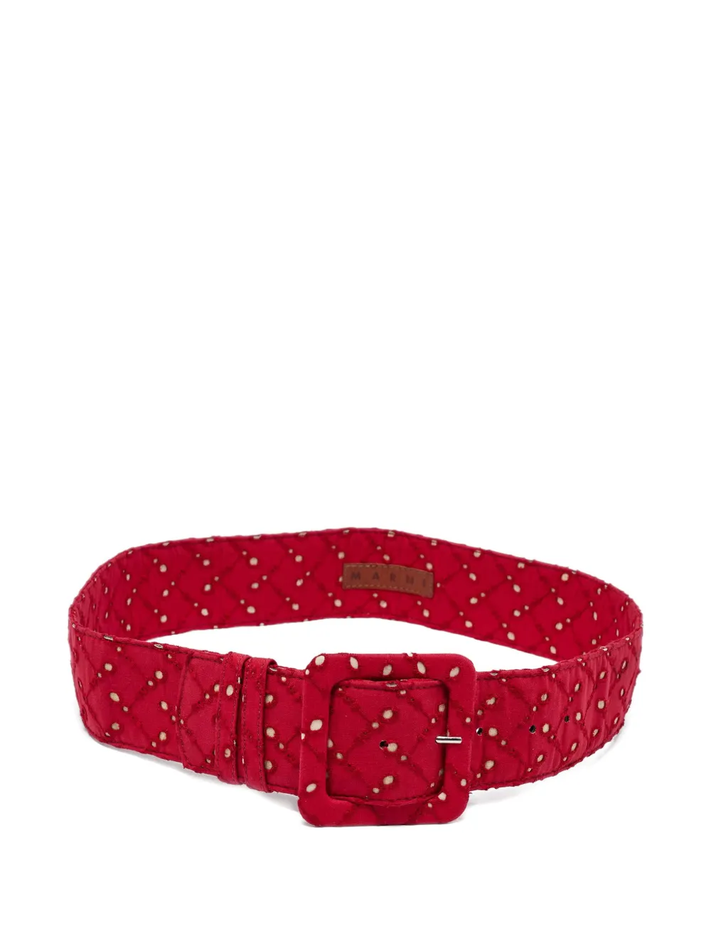 Marni Pre-Owned perforated buckle belt - Rosso
