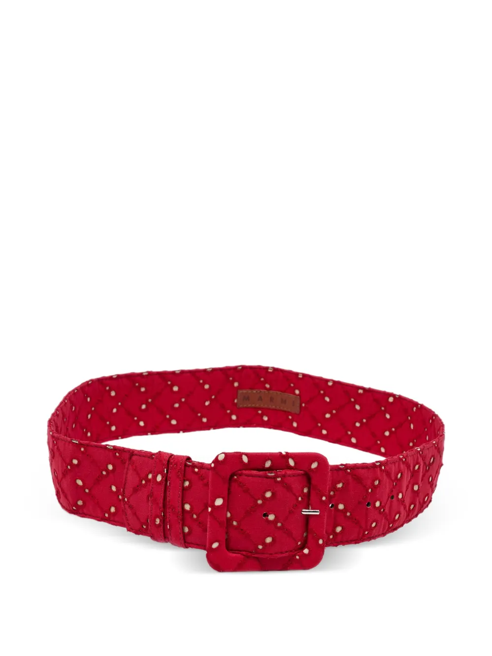 Marni Pre-Owned perforated buckle belt - Rosso