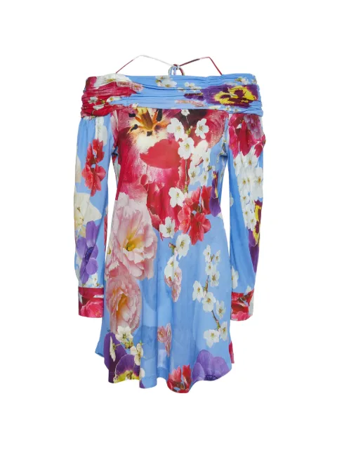Roberto Cavalli Vintage floral-print off-the-shoulder top